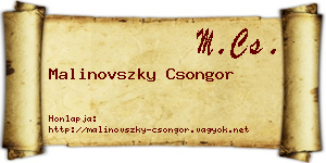 Malinovszky Csongor névjegykártya