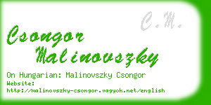csongor malinovszky business card